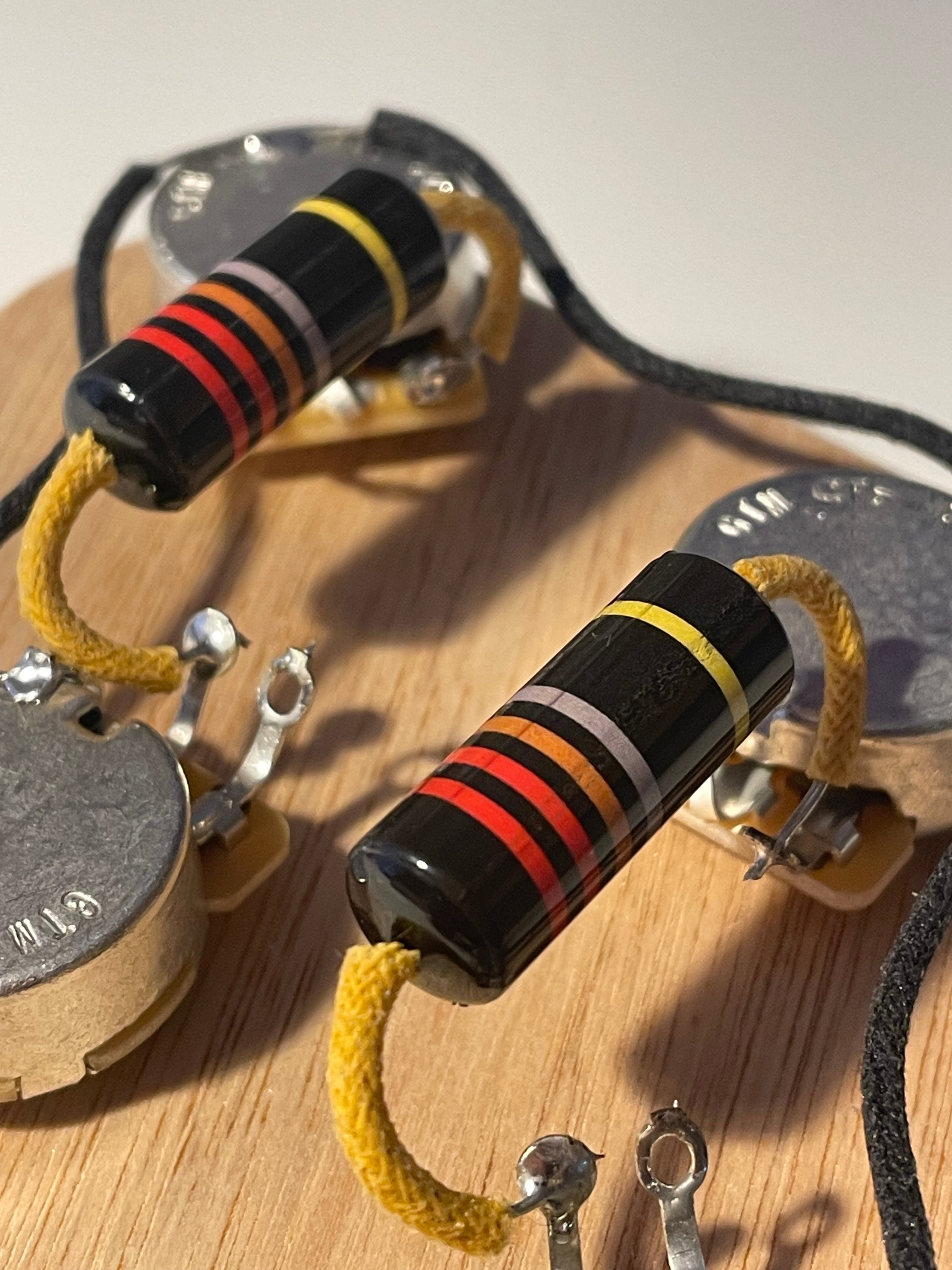 Gibson Les Paul Hand Wired Harness CTS & Centralabs Bumblebee PIO Caps - Vintage